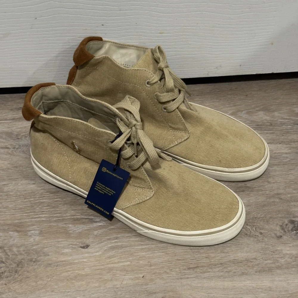 Polo Ralph Lauren‎ Talin Chukka Sneakers Tan Corduroy Suede Mens 9.5D NWT